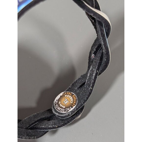 Leather Treaty Blue Tye Dye Mommy Braided Snap Cuff Bracelet 7" - Picture 4 of 5